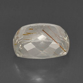Topaze rutile Doré naturelle Coupe coussin, 13.54 ct, Transparent