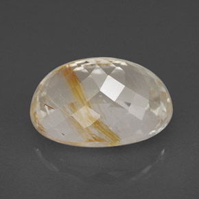 Topaze rutilée jaune naturelle coupe ovale, 7,49 ct, transparent