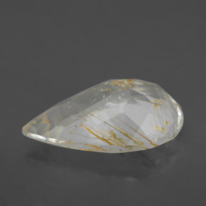 Topaze rutile Doré naturelle En forme de poire, 4.59 ct, Transparent