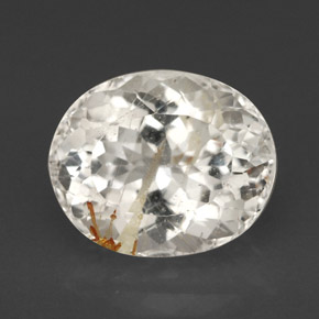 Topaze rutilée jaune naturelle coupe ovale, 5,62 ct, transparent