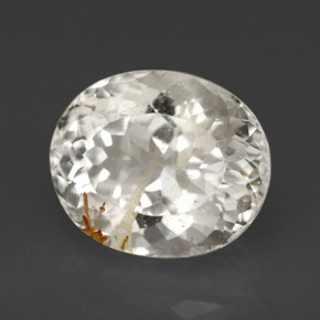 Topaze rutilée jaune naturelle coupe ovale, 5,62 ct, transparent