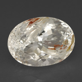 Topaze rutilée jaune naturelle coupe ovale, 6,80 ct, transparent