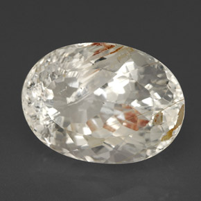 Topaze rutilée jaune naturelle coupe ovale, 6,80 ct, transparent