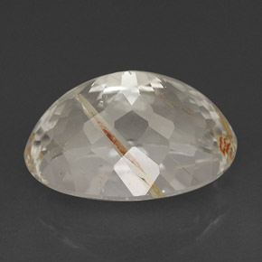 Topaze rutilée jaune naturelle coupe ovale, 6,80 ct, transparent