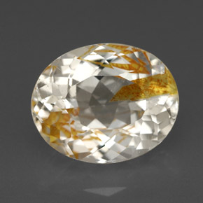 Topaze rutilée jaune naturelle coupe ovale, 5,72 ct, transparent