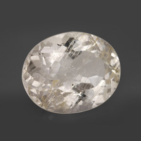 Topaze rutilée jaune naturelle coupe ovale, 17,25 ct, transparent