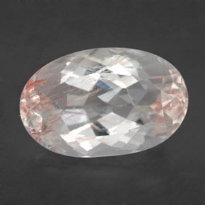Topaze rutilée jaune naturelle coupe ovale, 13,78 ct, transparent