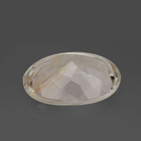 Topaze rutilée jaune naturelle coupe ovale, 11,37 ct, transparent