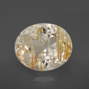 Topaze rutilée jaune naturelle coupe ovale, 8,38 ct, transparent