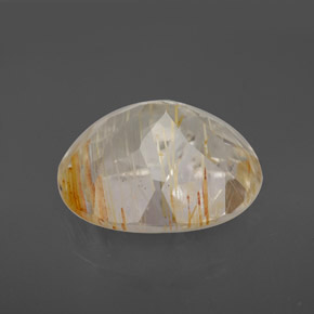 Topaze rutilée jaune naturelle coupe ovale, 8,38 ct, transparent