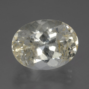 Topaze rutilée jaune naturelle coupe ovale, 13,64 ct, transparent