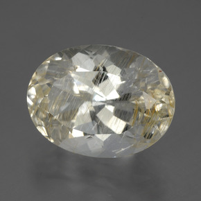 Topaze rutilée jaune naturelle coupe ovale, 13,64 ct, transparent