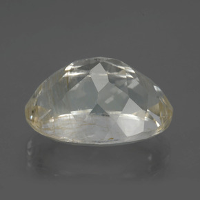 Topaze rutilée jaune naturelle coupe ovale, 13,64 ct, transparent
