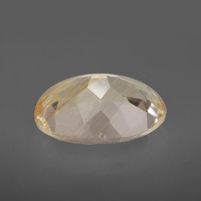 Topaze rutilée jaune naturelle coupe ovale, 7,03 ct, transparent