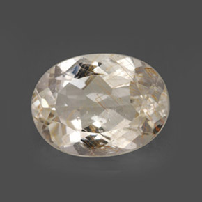 Topaze rutilée jaune naturelle coupe ovale, 12,03 ct, transparent
