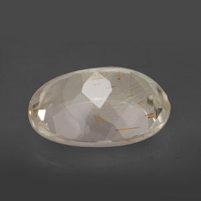 Topaze rutilée jaune naturelle coupe ovale, 12,03 ct, transparent