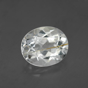 Topaze rutilée jaune naturelle coupe ovale, 4,63 ct, transparent