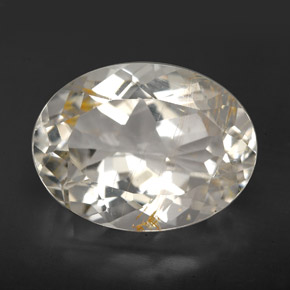 Topaze rutilée or naturelle coupe ovale, 11,24 ct, transparent