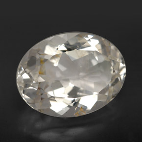 Topaze rutilée or naturelle coupe ovale, 11,24 ct, transparent