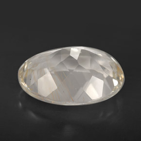 Topaze rutilée or naturelle coupe ovale, 11,24 ct, transparent