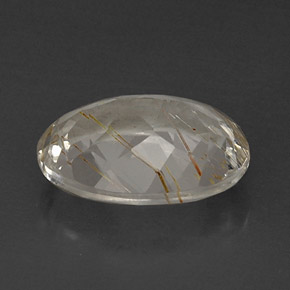Topaze rutilée jaune naturelle coupe ovale, 11,65 ct, transparent