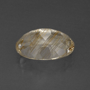 Topaze rutilée jaune naturelle coupe ovale, 7,55 ct, transparent