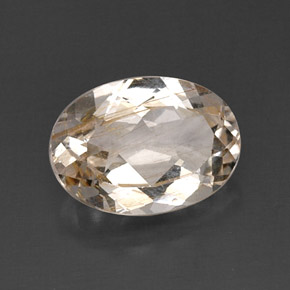 Topaze rutilée jaune naturelle coupe ovale, 8,02 ct, transparent
