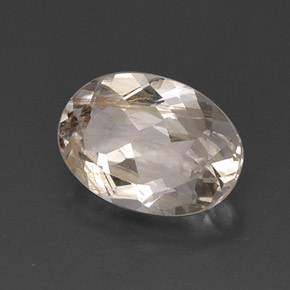 Topaze rutilée jaune naturelle coupe ovale, 8,02 ct, transparent
