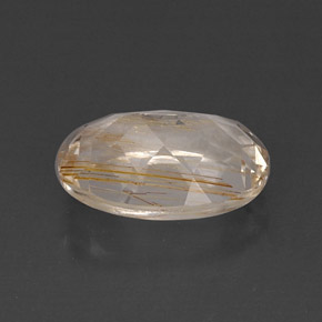 Topaze rutilée jaune naturelle coupe ovale, 8,02 ct, transparent