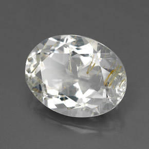 Topaze rutilée jaune naturelle coupe ovale, 5,18 ct, transparent