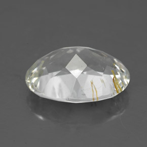 Topaze rutilée jaune naturelle coupe ovale, 5,18 ct, transparent