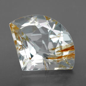 Topaze rutilée jaune naturelle forme fantaisie, 9,21 ct, transparent