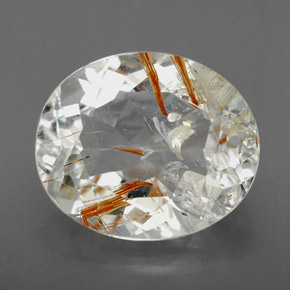 Topaze rutile Doré naturelle Coupe ovale, 9.07 ct, Transparent
