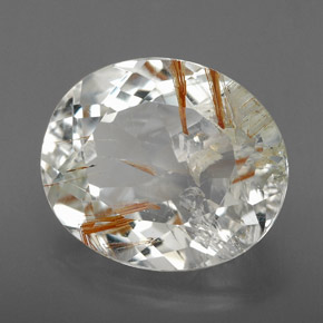 Topaze rutile Doré naturelle Coupe ovale, 9.07 ct, Transparent