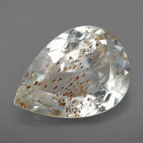Topaze rutilée jaune naturelle en forme de poire, 12,54 ct, transparent