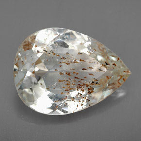 Topaze rutilée jaune naturelle en forme de poire, 12,54 ct, transparent