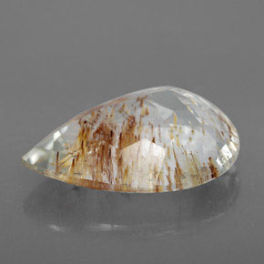 Topaze rutilée jaune naturelle en forme de poire, 12,54 ct, transparent