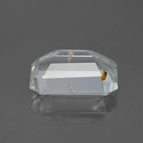 Topaze rutilée jaune naturelle taille émeraude, 4,75 ct, transparent