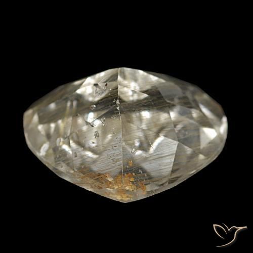 Topaze rutilée marron doré très clair naturelle forme de coeur, 3,56 ct, transparent