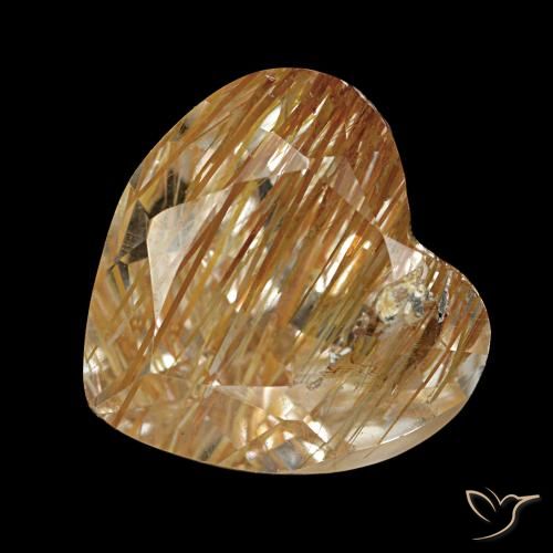 Topaze rutilée marron chaud naturelle forme de coeur, 4,29 ct, transparent