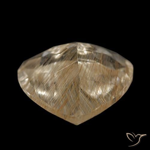Topaze rutilée jaune naturelle forme de coeur, 3,23 ct, transparent