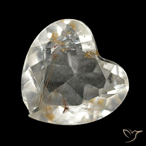 Topaze rutilée jaune naturelle forme de coeur, 2,55 ct, transparent