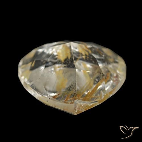 Topaze rutilée jaune naturelle forme de coeur, 2,55 ct, transparent