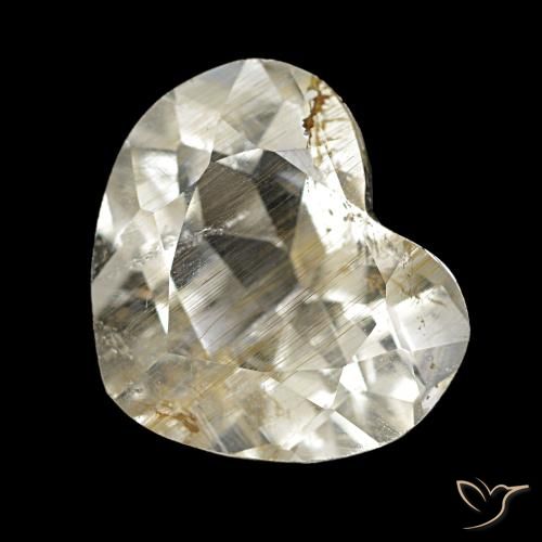 Topaze rutilée jaune de 2,50 ct, cœur, transparent
