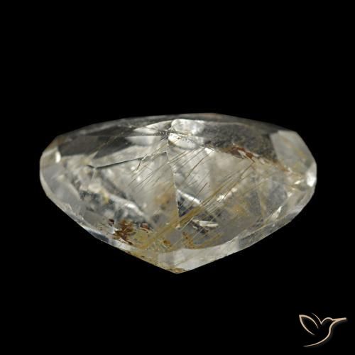 Topaze rutilée jaune naturelle forme de coeur, 1,64 ct, transparent
