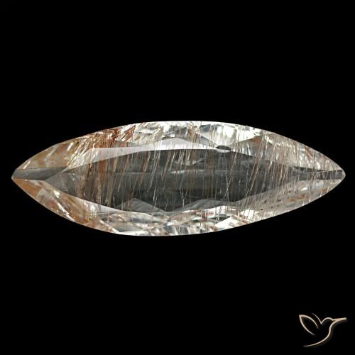Topaze rutilée clair et bronze doré naturelle marquise, 2,60 ct, transparent
