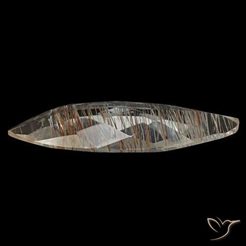 Topaze rutilée clair et bronze doré naturelle marquise, 2,60 ct, transparent