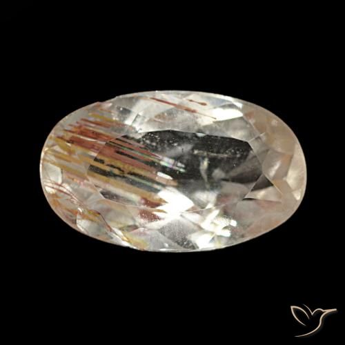 Topaze rutilée marron chaud naturelle coupe ovale, 1,83 ct, transparent