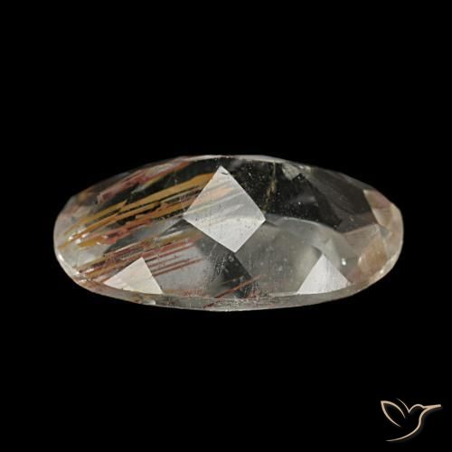 Topaze rutilée marron chaud naturelle coupe ovale, 1,83 ct, transparent