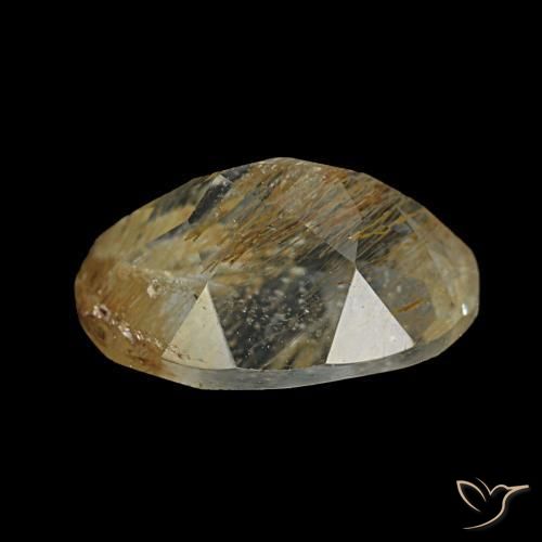 Topaze rutilée marron doré très clair naturelle coupe ovale, 1,95 ct, transparent